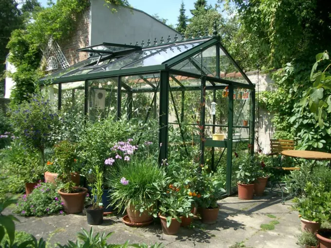 Janssens Helios Master serre 10,8 m² groen - glazen tuinserre kopen - 0