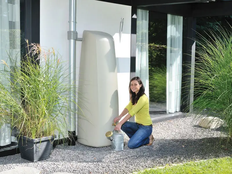 Regenton Elegance 400L - zandkleur - Stijlvol water besparen-1