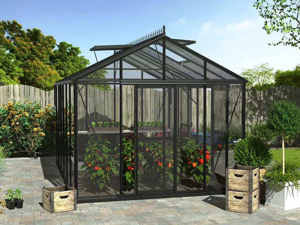 Flexi serre 4,5 m kopen - aluminium tuinkas zwart kopen-2