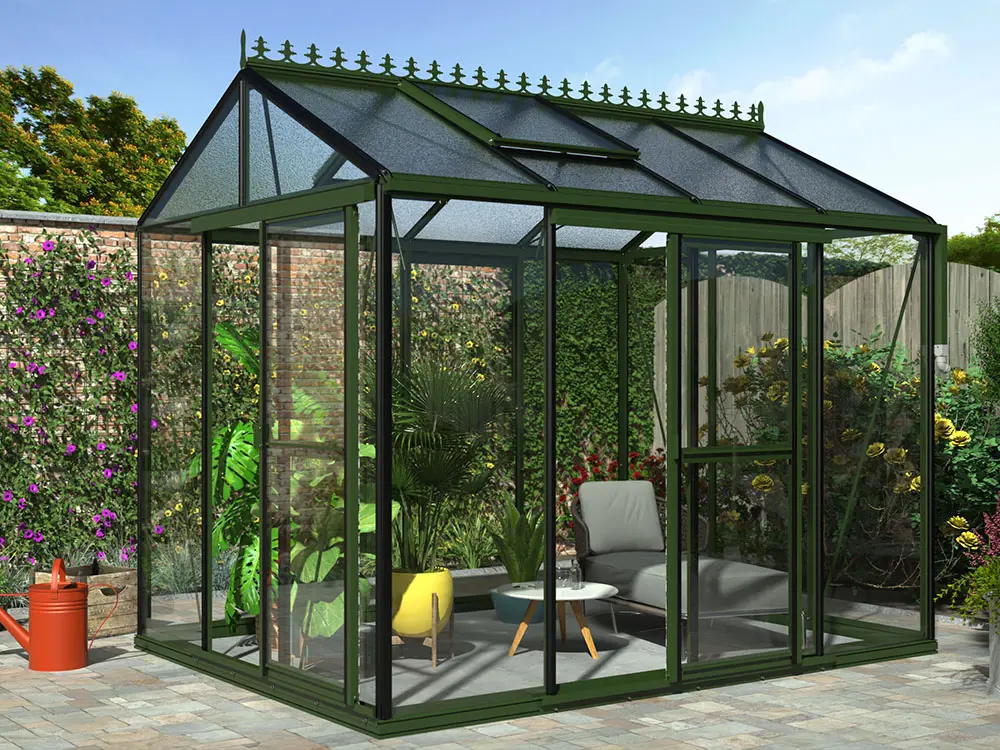 Flexi serre 3,75 m kopen - Groene aluminium serre-1