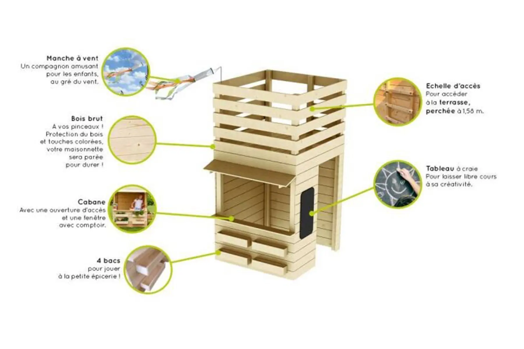 Houten speelhuis Shopping - modern speelhuis voor 4 kinderen-5